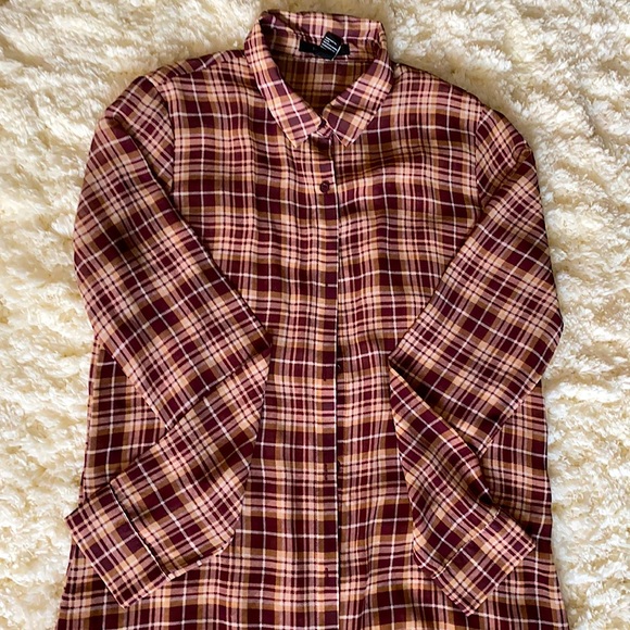 Size small forever 21 sheer plaid shirt dress. Worn a few times, been in closet. - Picture 1 of 3